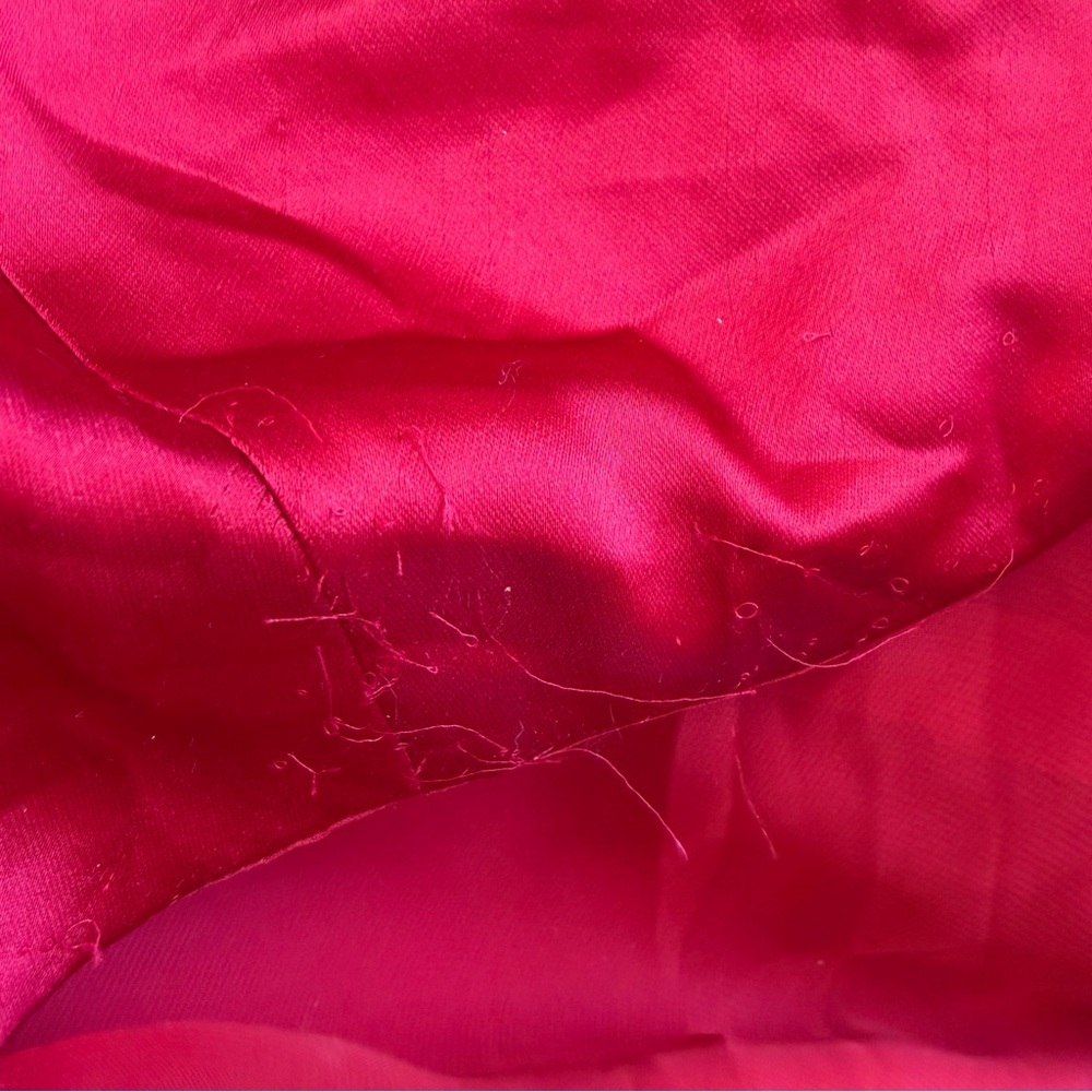 Norma Kamali Deep Drape Neck Gown Tiger Red satin Maxi Dress AS IS Revolve S - Picture 8 of 11